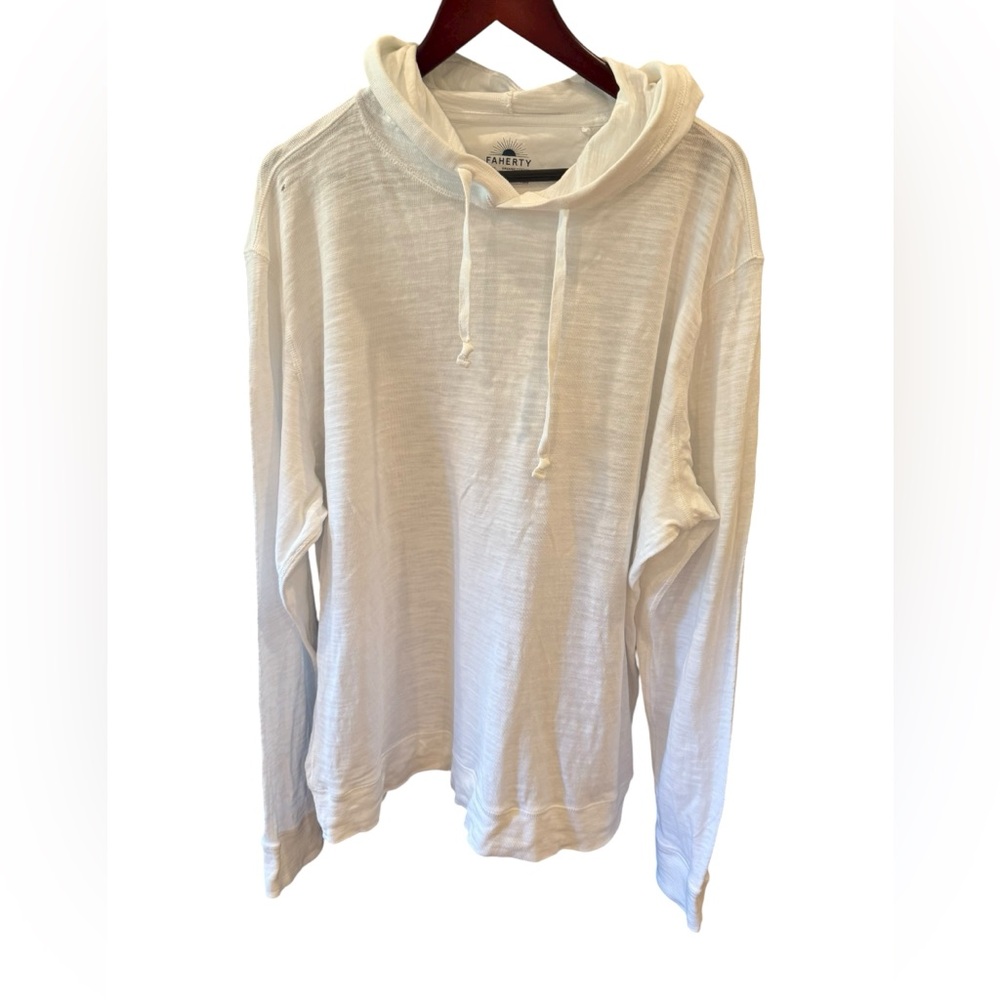 Faherty Men's Classic White Hoodie XXL